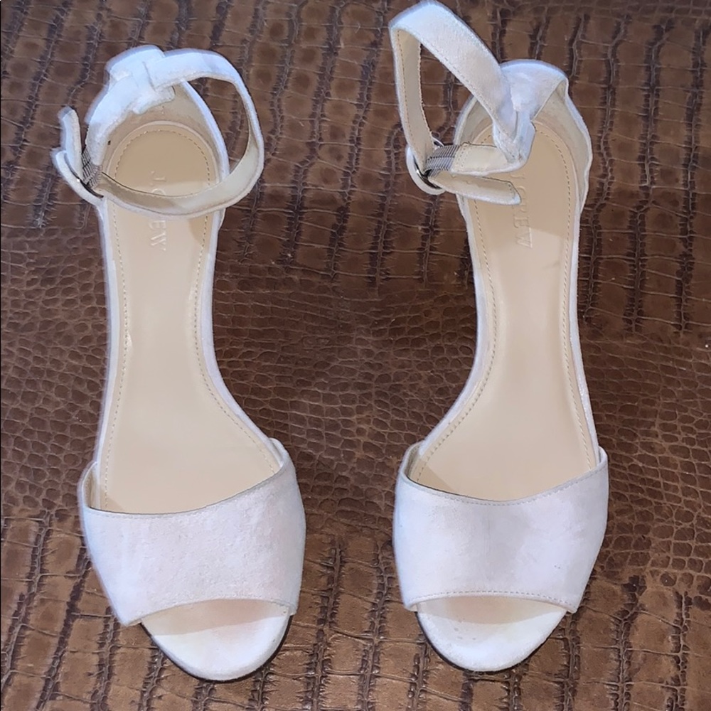 J Crew Blush Suede Wedge Shoes Size 9.5